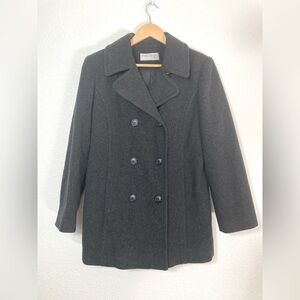 Vintage Forecaster of Boston wool nylon cashmere black blazer pea coat size 6